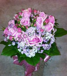 CODE 71985 - Wedding Bouquet of Roses and Wax Flower